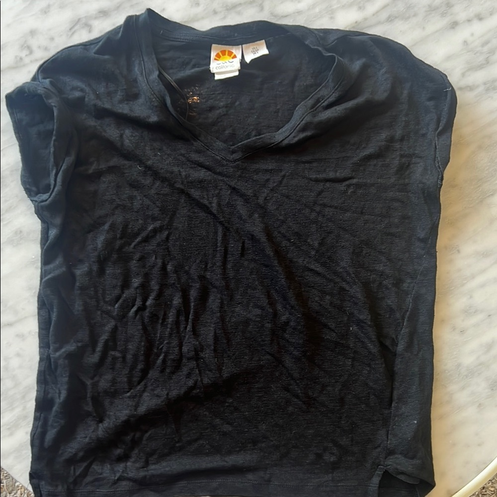 C&C California linen Black Short Sleeve Tee